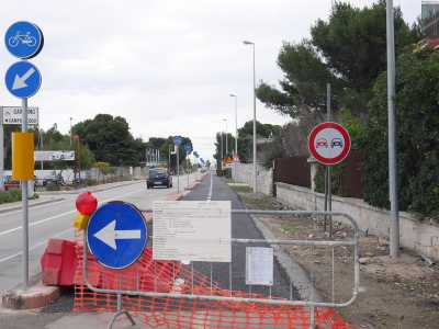 L'ingresso della ciclovia da Giovinazzo